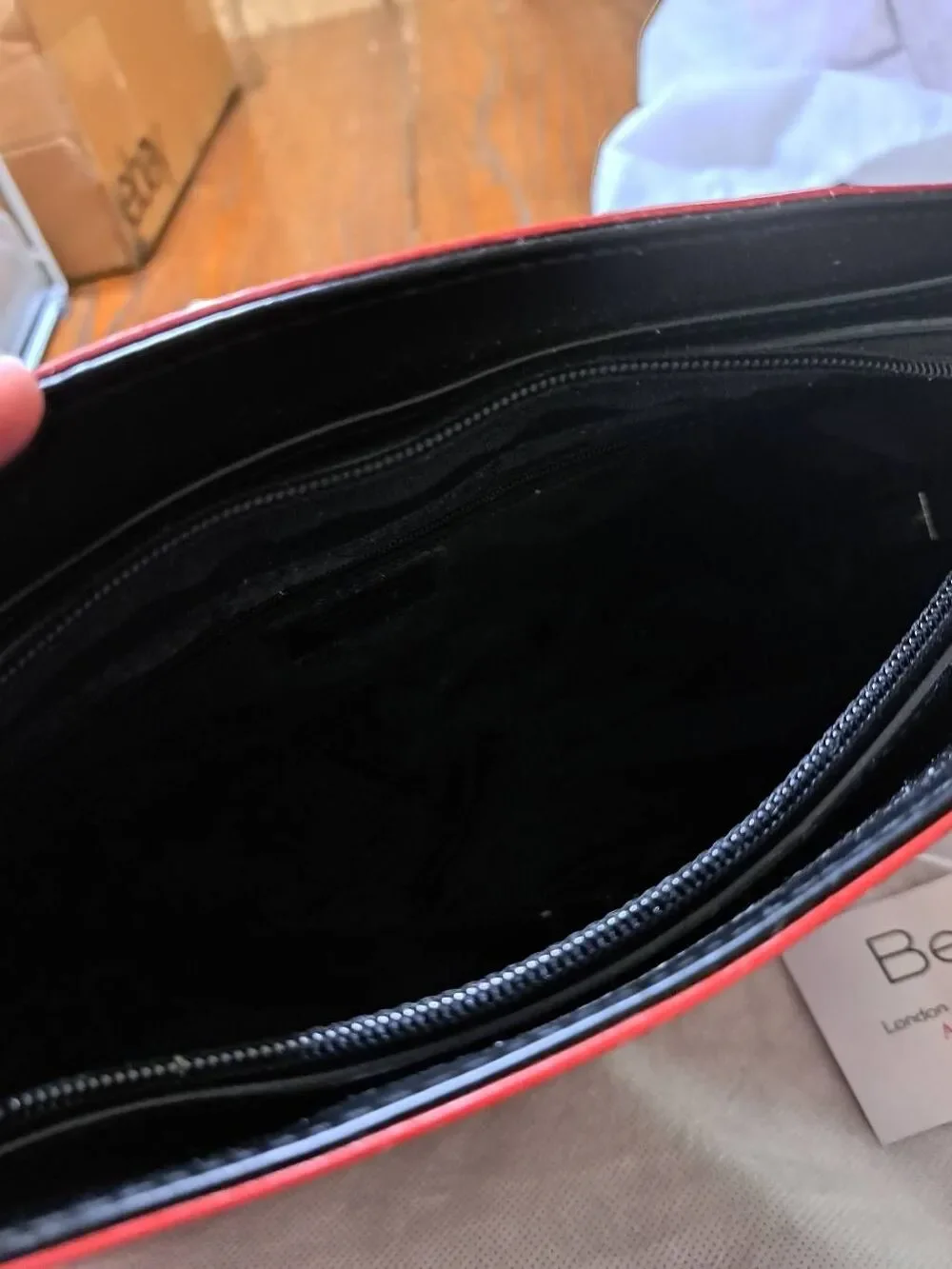 New Beijo 6190 Red Berry and Black Purse Handbag Shoulder Bag Pocket Book